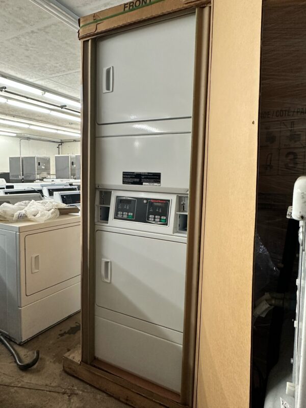IMG_2560 2020 Speed Queen Stack Gas Dryer NEW OLD STOCK White Coin Op 1 Phase 120V - Image 2