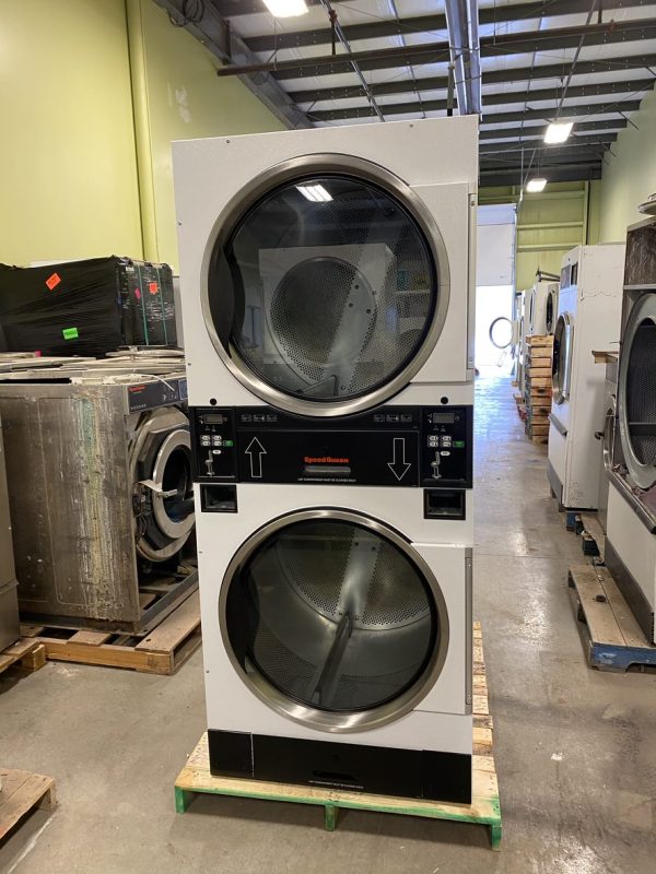 2016 Speed Queen 45lb Gas Stack Dryer White Coin Op - Image 2