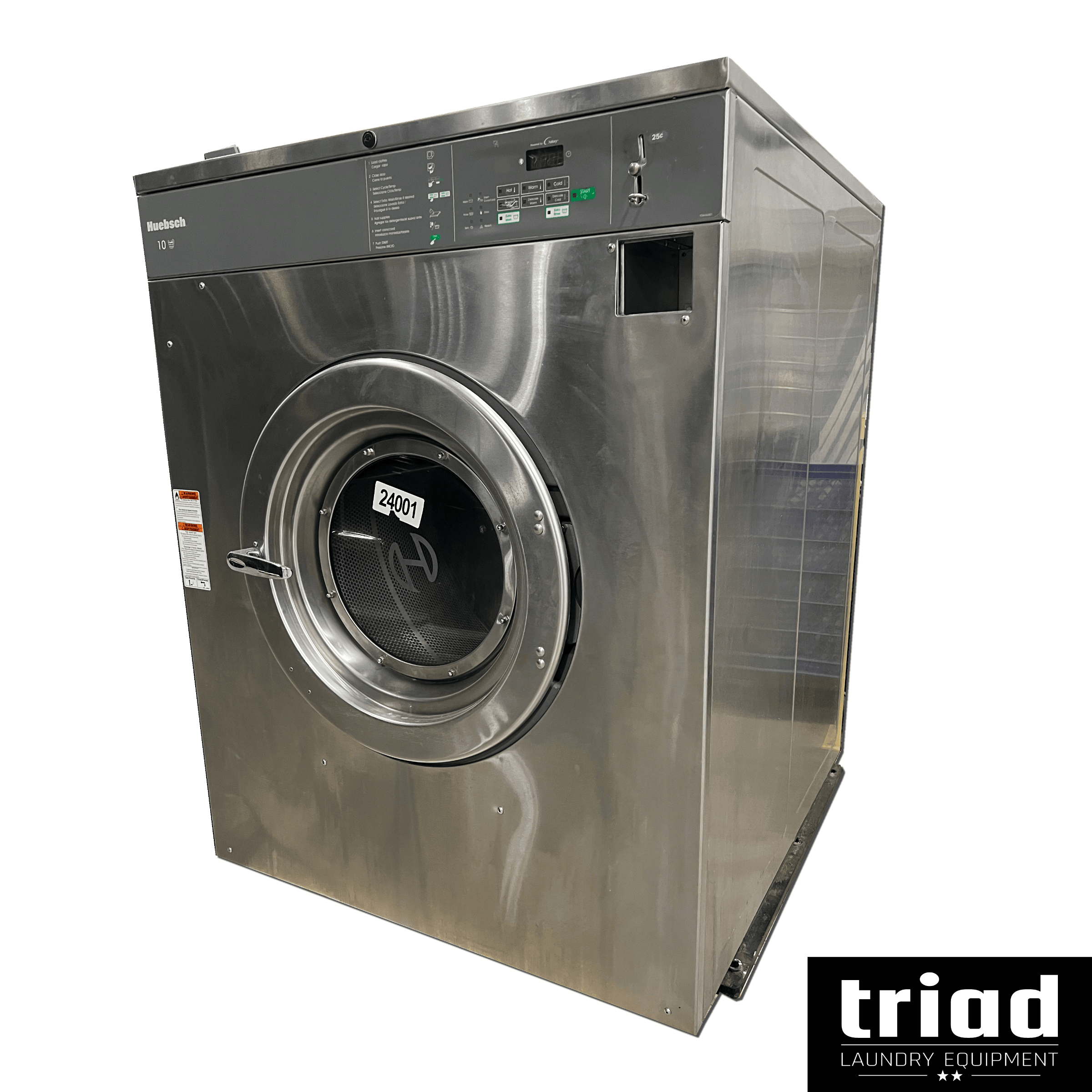 HCN100 2016 Huebsch 100lb Coin Op 1 Phase Commercial Washer - Image 1